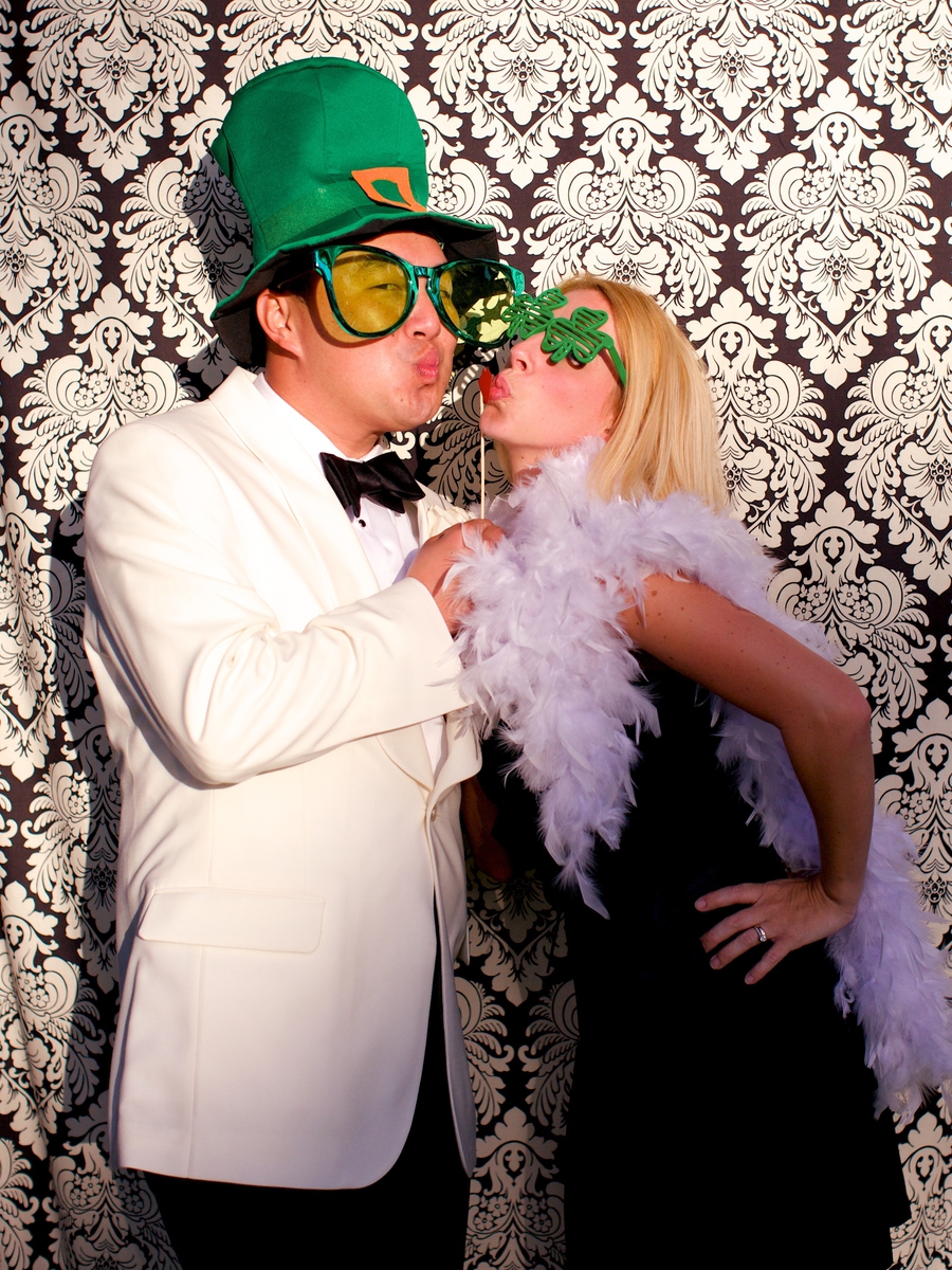   Custom photo booth complete with St. Patty's Day props  