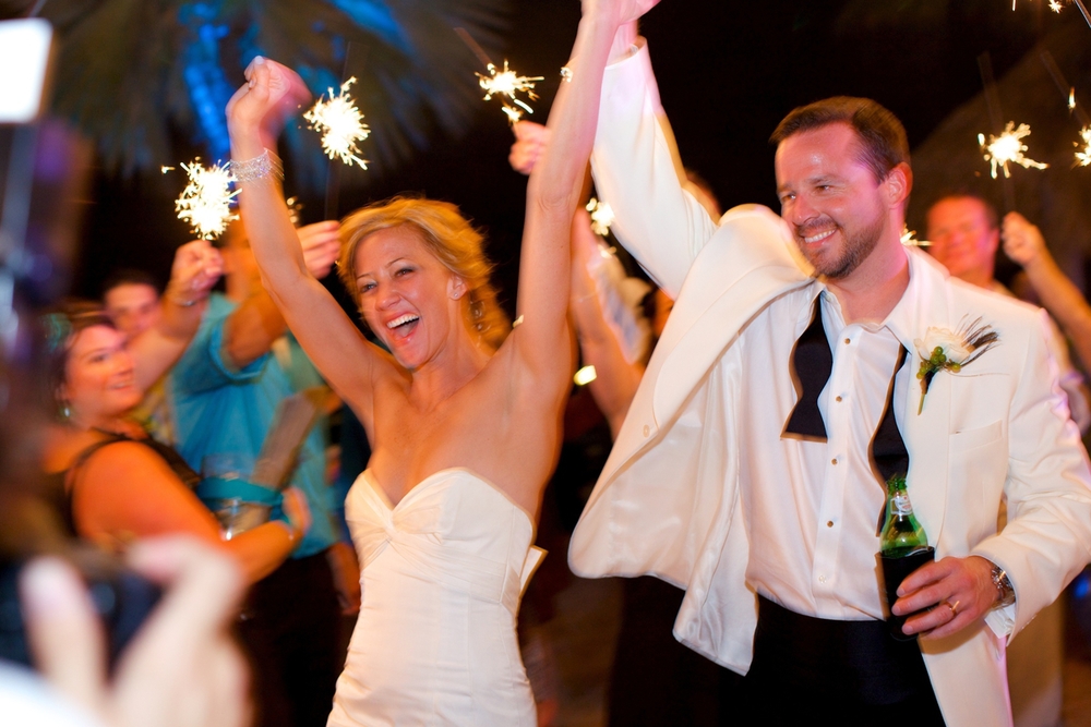   Following the dancing and desserts, guests sent the couple off in style with sparkler send-off.  